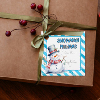 Sneeuwman Kussens Kerstcadeau Label ondeugende elf