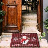 Sneeuwman Laat het Sneeuwrood en Zwart Buffel Plai Deurmat