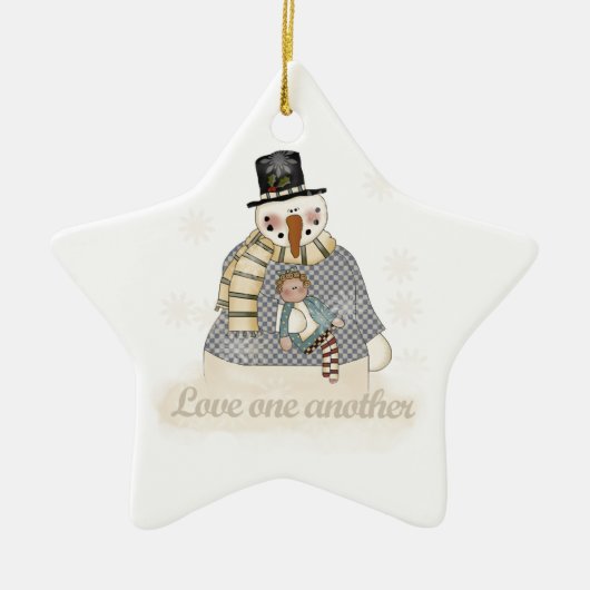 Sneeuwman Liefde Een Andere Keepsake Ornament (Voorkant)