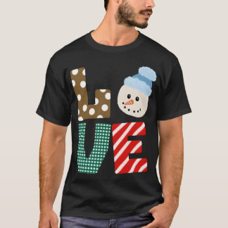 Sneeuwman Liefde vintage T-shirt