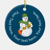 Sneeuwman Loodgieter Keramisch Ornament (Voorkant)