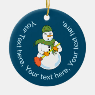 Sneeuwman Loodgieter Keramisch Ornament