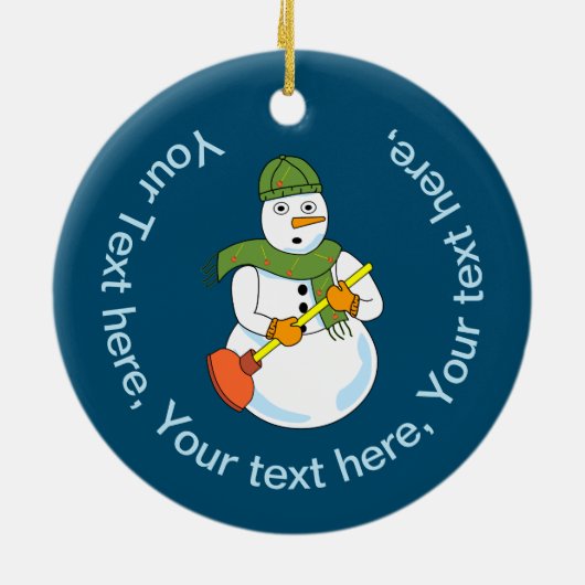 Sneeuwman Loodgieter Keramisch Ornament (Achterkant)