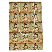  Sneeuwman - Merry Christmas medium geschenktas Medium Cadeauzakje (Achterkant)