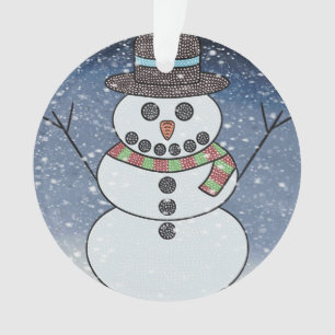 Sneeuwman met achtergrond - Acrylaat ornament