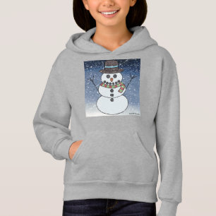 Sneeuwman met achtergrond (levendig) - Meisjes Hoo