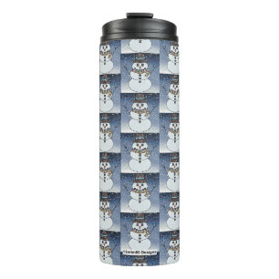 Sneeuwman met achtergrond - Thermische tumbler Thermosbeker