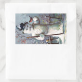 Sneeuwman met Bird en Top Hat  Sticker (Tas)