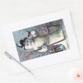 Sneeuwman met Bird en Top Hat  Sticker (Envelop)