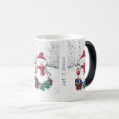 Sneeuwman met cadeaus in Waterverf koffie Mok (Voorkant rechts)
