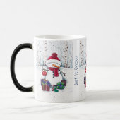 Sneeuwman met cadeaus in Waterverf koffie Mok (Links)