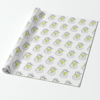 Sneeuwman met een gele sjaal cadeaupapier