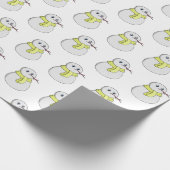 Sneeuwman met een gele sjaal cadeaupapier (Hoek)