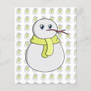 Sneeuwman met een gele sjaal flyer