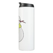 Sneeuwman met een gele sjaal thermosbeker (Geroteerd rechts)