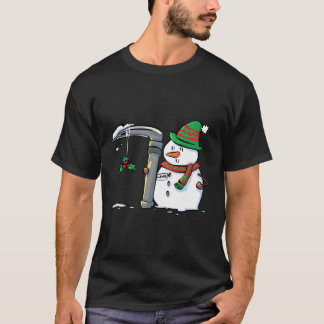 Sneeuwman met een Mac 3-anesthesie voor Kerstmis T-shirt