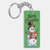 Sneeuwman met glimlach sleutelhanger (Voorkant Links)