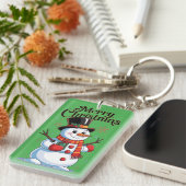 Sneeuwman met glimlach sleutelhanger (Voorkant Rechts)