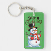 Sneeuwman met glimlach sleutelhanger (Voorkant)