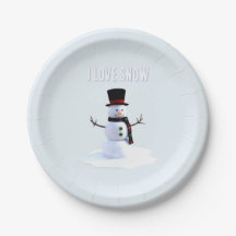 Sneeuwman met hoed en sjaal. Ik hou van sneeuw