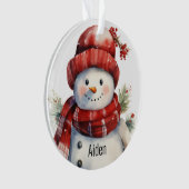 Sneeuwman met Jouw naam Acryl Ornament (voorkant)
