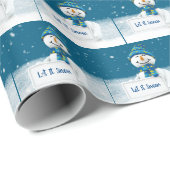 Sneeuwman met LET IT SNOW Sign Cadeaupapier (Rol Hoek)