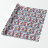 Sneeuwman met puppy cadeaupapier (Uitgerold)
