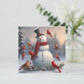 Sneeuwman met Rode Kardinalen Snowy (Staand voorkant)