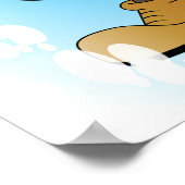 Sneeuwman met rode kerstharten poster (Hoek)