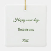 Sneeuwman met roze sjaal en snoepriet Ornament (Achterkant)