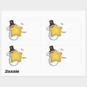 Sneeuwman met Star - CadeauLabels Rechthoekige Sticker (Vel)