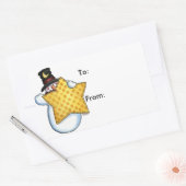 Sneeuwman met Star - CadeauLabels Rechthoekige Sticker (Envelop)