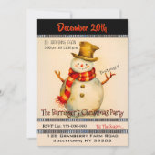 Sneeuwman met Top Hoed Kerstfeest Uitnodiging (Voorkant)