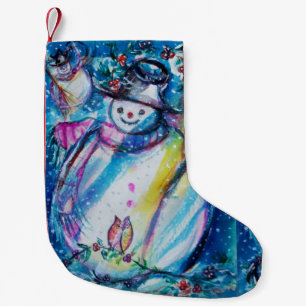 SNEEUWMAN MET UIL KLEINE KERSTSOK