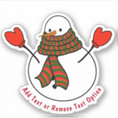 Sneeuwman met wanten Kerstmis Sticker (Voorkant)