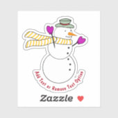 Sneeuwman met wanten Kerstmis Sticker (Vel)