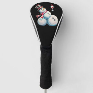 Sneeuwman met wijn Kerstmis Grappig Kerstcadeau Golfheadcover