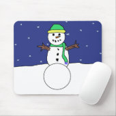 Sneeuwman mousepad muismat (Met muis)