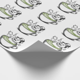 Sneeuwman neemt bad op Macha Kerstmis Cadeaupapier