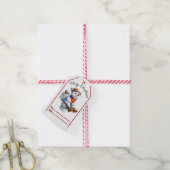 Sneeuwman op wc Kerst label Cadeaulabel (Met Touw)