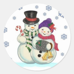 Sneeuwman paar sticker