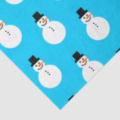 Sneeuwman Patroon Winter Kerstvakantie Sky Blue Tissuepapier (Detail)