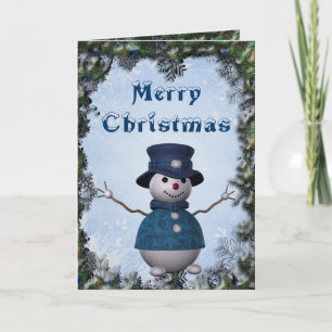 Sneeuwman & Pauw Veer Grens Kerst Kaart