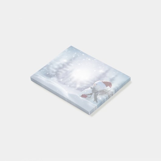 Sneeuwman post het notitieblok post-it® notes (Schuin)