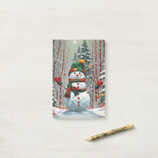 Sneeuwman Post-it® Notes (Op bureau)