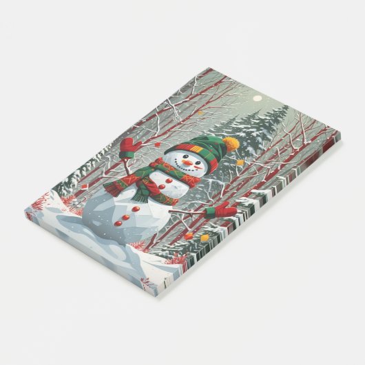 Sneeuwman Post-it® Notes (Schuin)