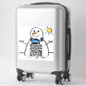 Sneeuwman QR Code Sticker (Koffer)