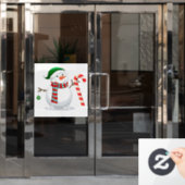 Sneeuwman Raamsticker (Kantoordeur)