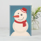 Sneeuwman & Rendier Feestdagenkaart (Staand voorkant)