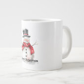 Sneeuwman rode sjaal Kerstmis Extra Grote Beker (Voorkant rechts)